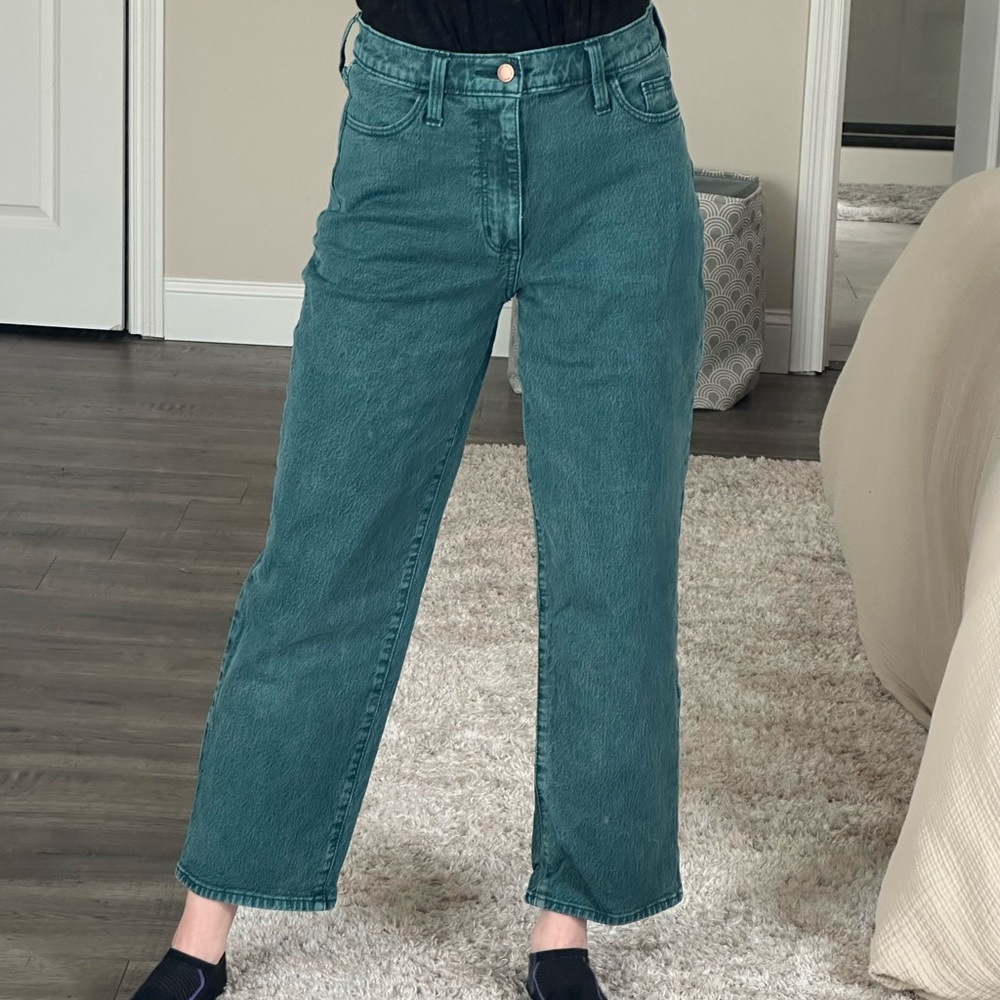 Universal Thread Vintage Straight Leg Denim Jeans | Teal | Emerald Green